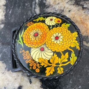 Vintage Floral Design Belt Buckle